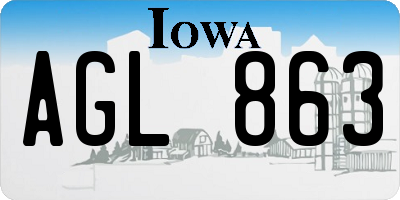 IA license plate AGL863