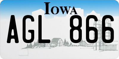 IA license plate AGL866