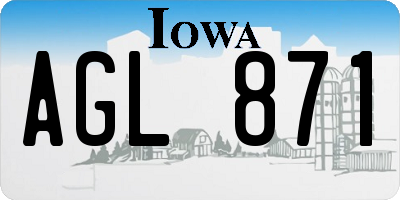 IA license plate AGL871
