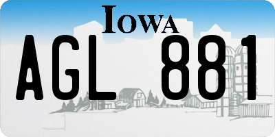 IA license plate AGL881