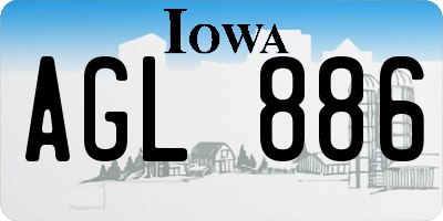 IA license plate AGL886