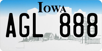 IA license plate AGL888