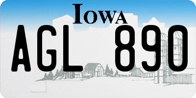 IA license plate AGL890