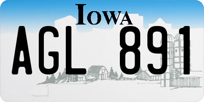 IA license plate AGL891