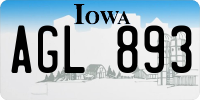 IA license plate AGL893