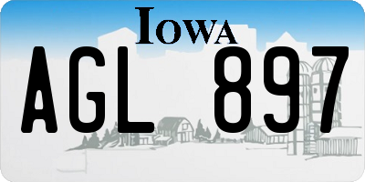 IA license plate AGL897