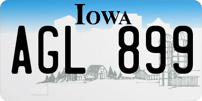 IA license plate AGL899
