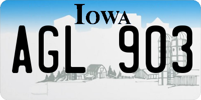 IA license plate AGL903