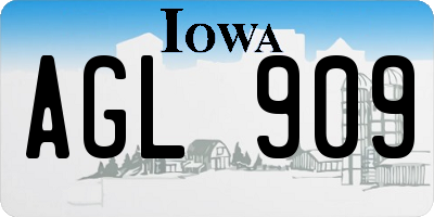 IA license plate AGL909