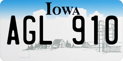 IA license plate AGL910