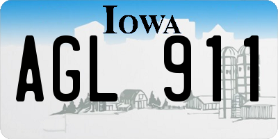IA license plate AGL911