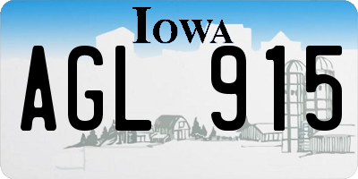 IA license plate AGL915