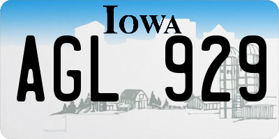 IA license plate AGL929