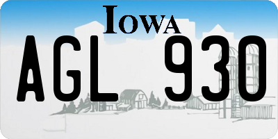 IA license plate AGL930