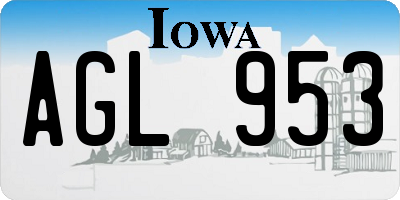 IA license plate AGL953