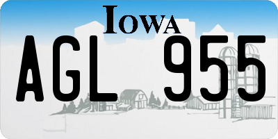 IA license plate AGL955