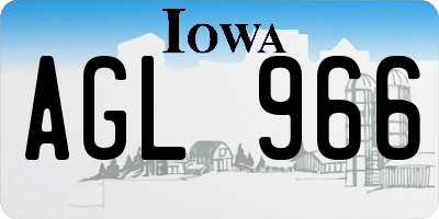 IA license plate AGL966