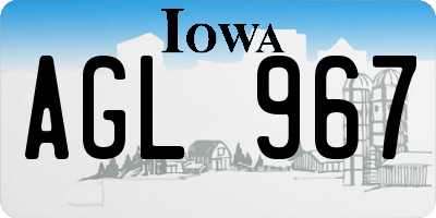 IA license plate AGL967