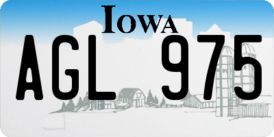 IA license plate AGL975