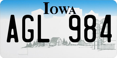 IA license plate AGL984