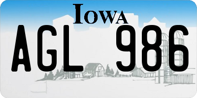 IA license plate AGL986