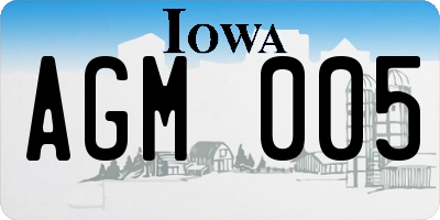 IA license plate AGM005