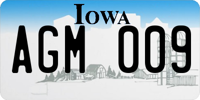 IA license plate AGM009