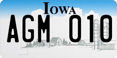 IA license plate AGM010