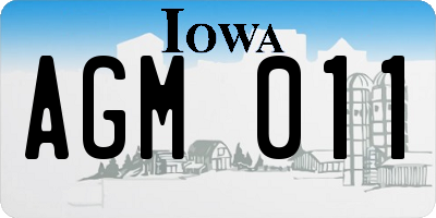 IA license plate AGM011