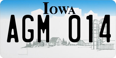 IA license plate AGM014