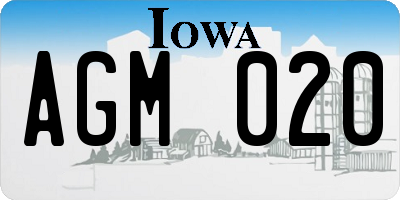 IA license plate AGM020