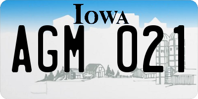 IA license plate AGM021