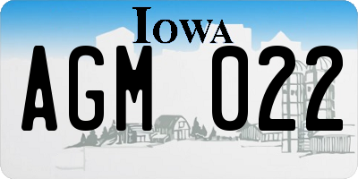 IA license plate AGM022