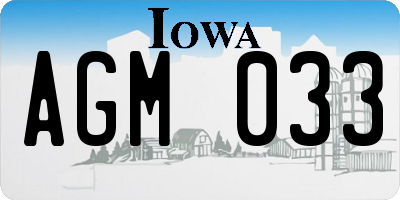 IA license plate AGM033
