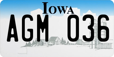 IA license plate AGM036