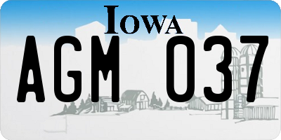 IA license plate AGM037