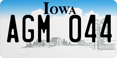 IA license plate AGM044