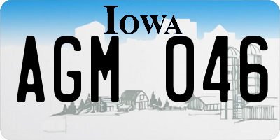 IA license plate AGM046