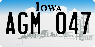 IA license plate AGM047
