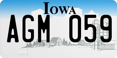 IA license plate AGM059
