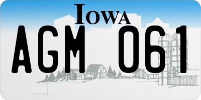 IA license plate AGM061