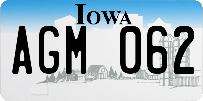 IA license plate AGM062