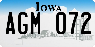 IA license plate AGM072