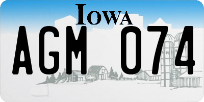 IA license plate AGM074