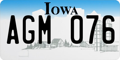 IA license plate AGM076