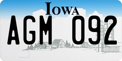 IA license plate AGM092