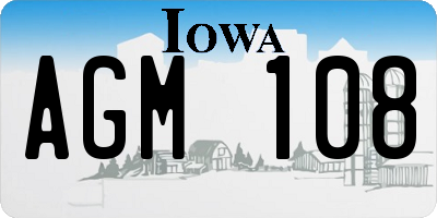 IA license plate AGM108