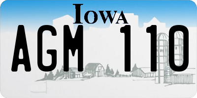 IA license plate AGM110