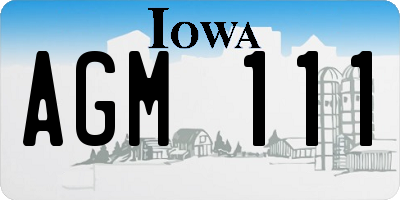 IA license plate AGM111
