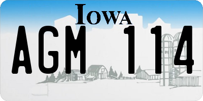 IA license plate AGM114